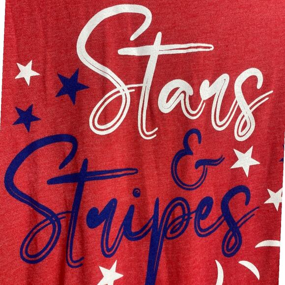 Red Stars & Stripes graphic tee on Bella Canvas Medium - Picture 1 of 5